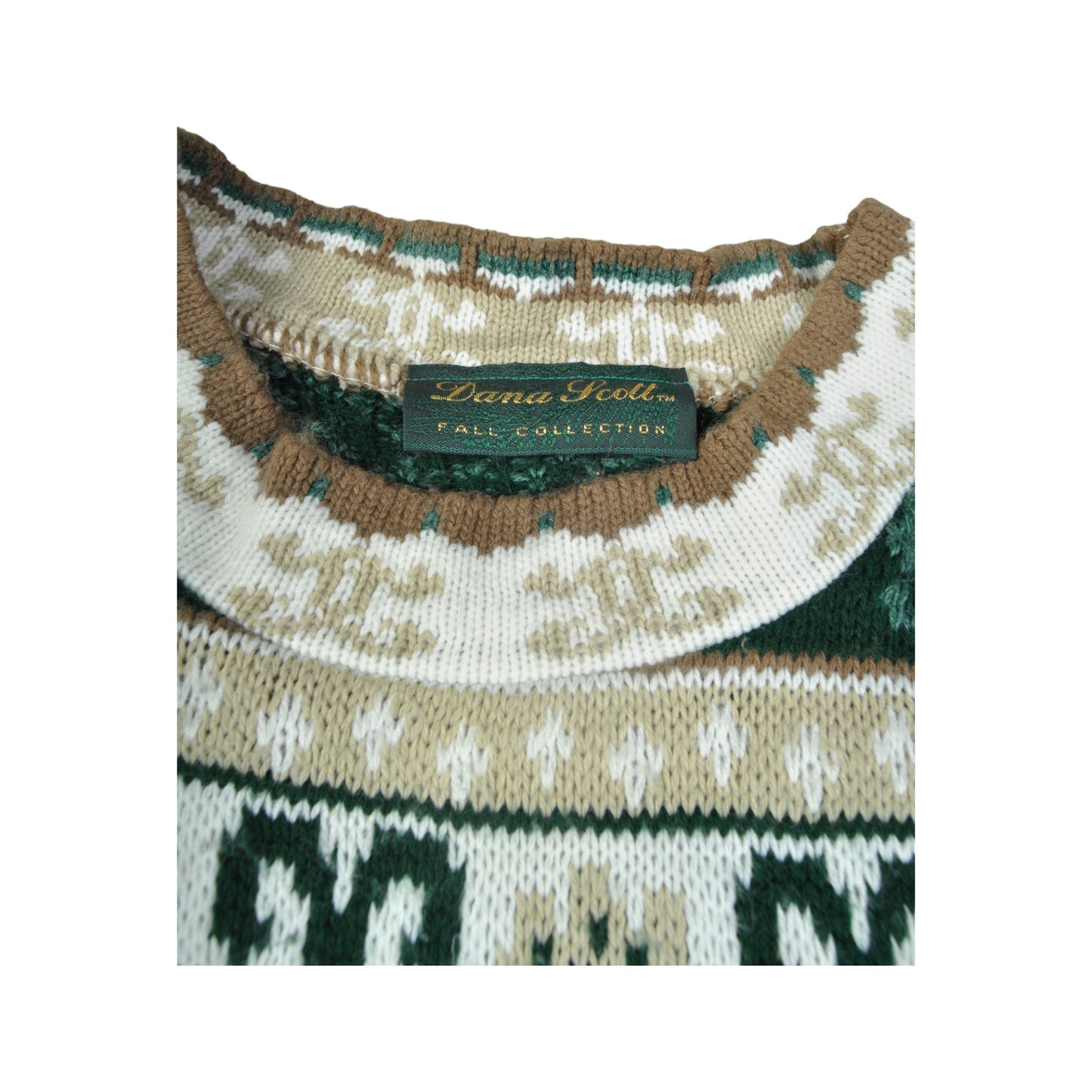 Vintage Knitwear Pattern Sweater Green Ladies Small