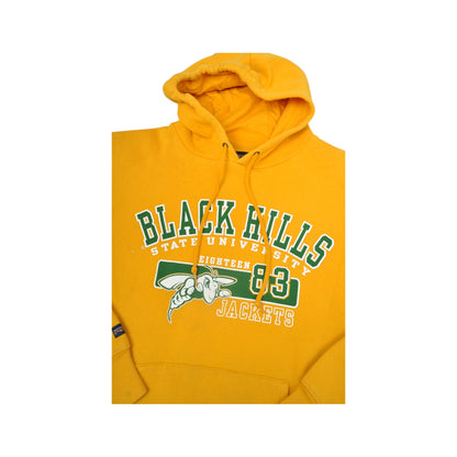 Vintage Black Hills State University Sweatshirt Hoodie Yellow Large