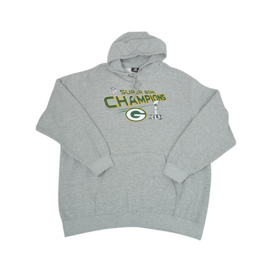 Vintage NFL Super Bowl XLV Champions Green Bay Packers Sweatshirt Hoodie Grey XL