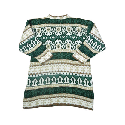 Vintage Knitwear Pattern Sweater Green Ladies Small