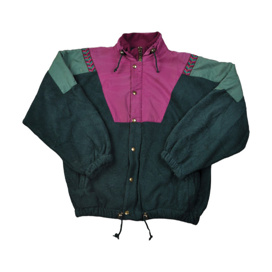 Vintage Fleece Jacket Retro Green Medium