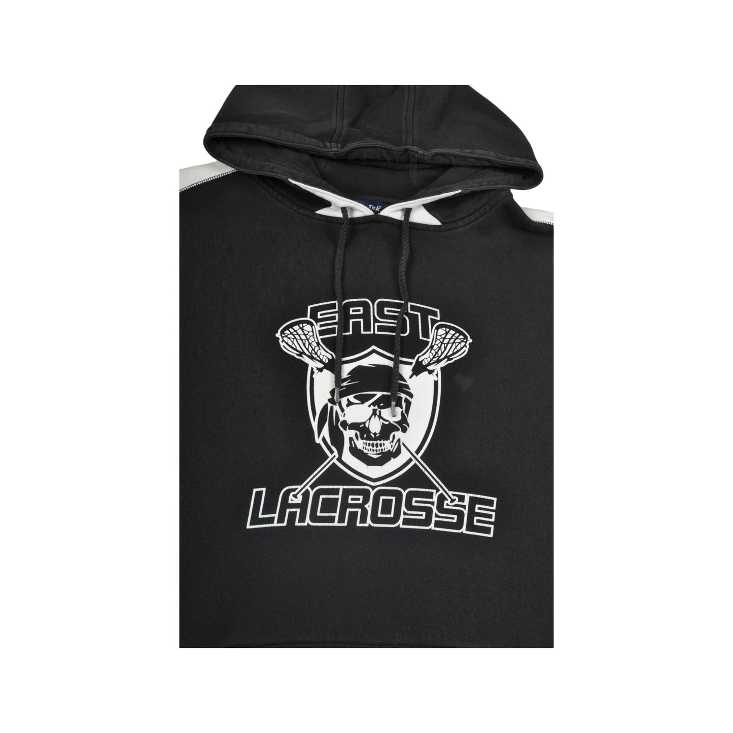 Vintage East Lacrosse Kapuzenpullover Sweatshirt Schwarz Groß