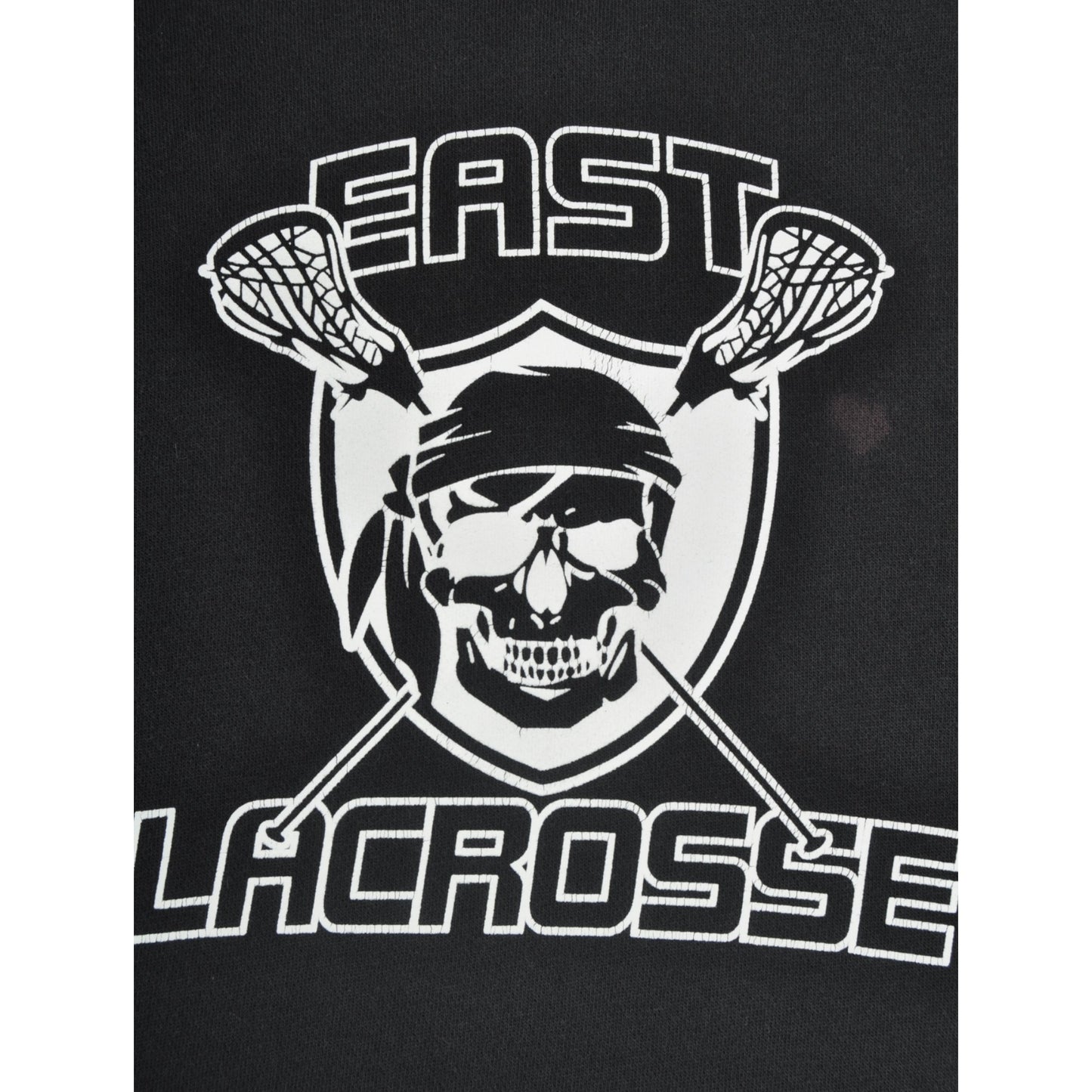 Vintage East Lacrosse Kapuzenpullover Sweatshirt Schwarz Groß