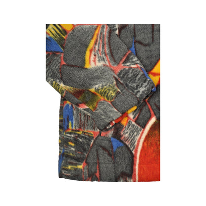 Vintage Fleece Jacket Retro Pattern Multi XL