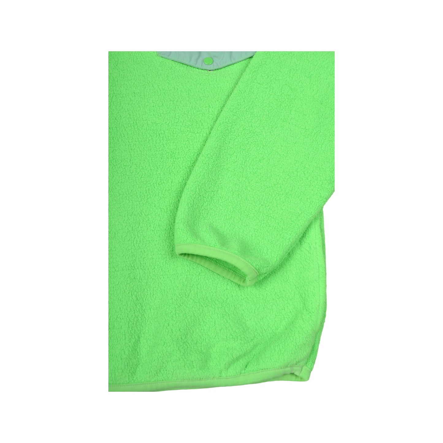 Vintage Fleece 1/4 Press Stud Block Colour Lime Green Medium