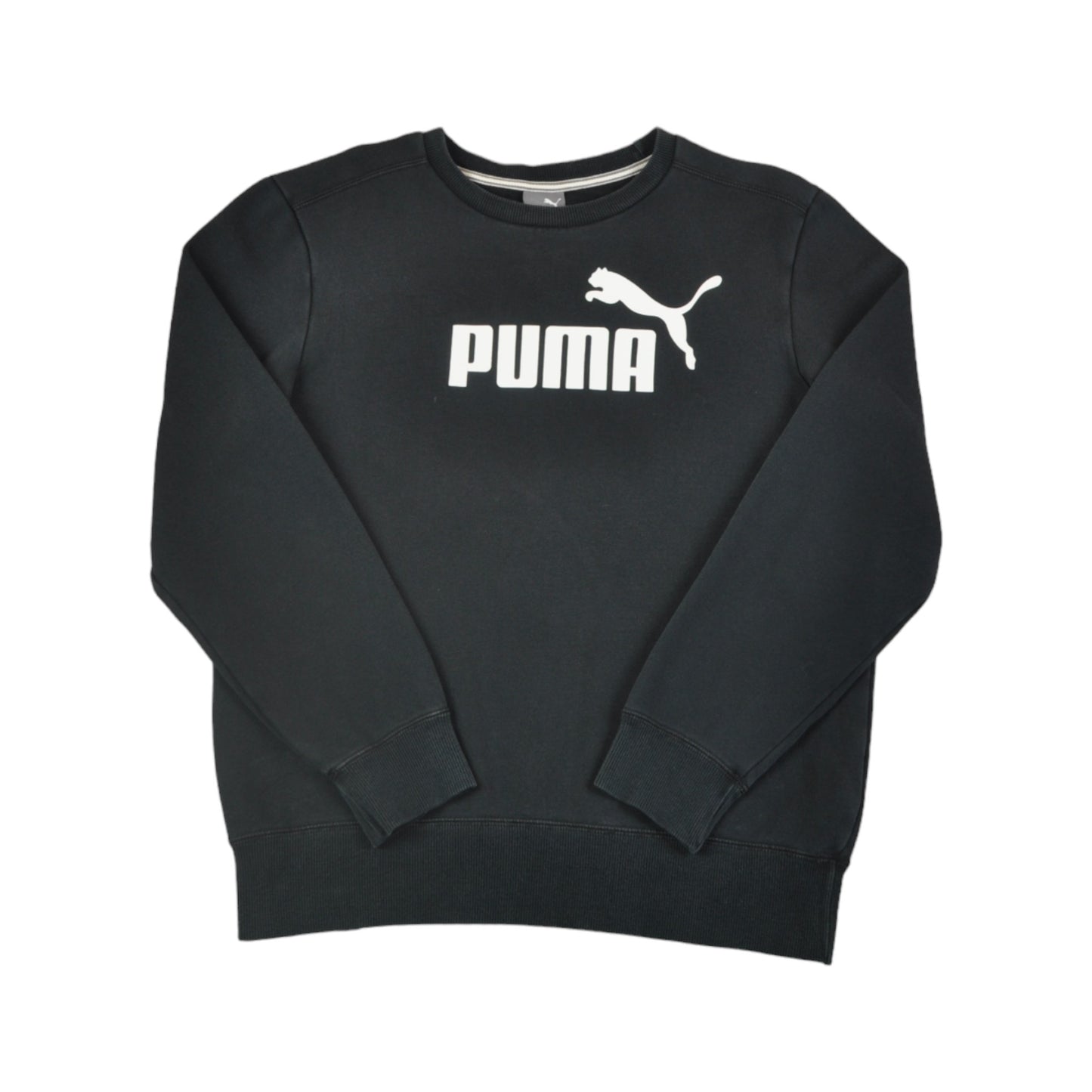 Vintage Puma Crew Neck Sweatshirt Black Ladies Small