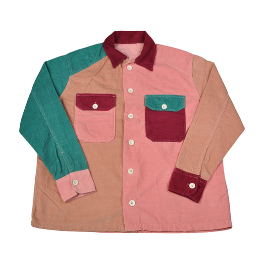 Vintage Corduroy Block Colour Shirt Pink Medium