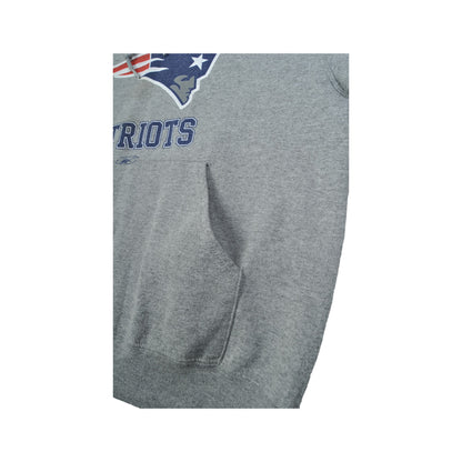 Vintage NFL New England Patriots Hoodie Grey Medium