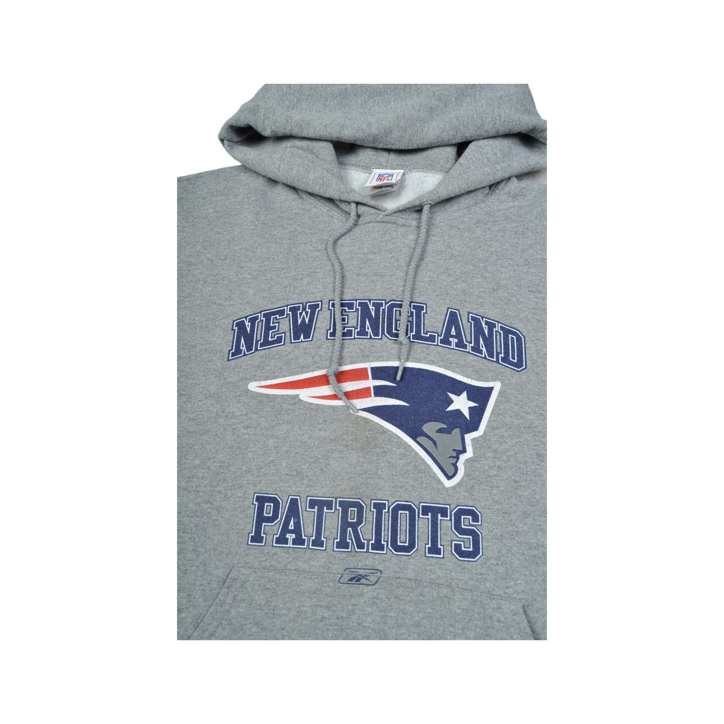 Vintage NFL New England Patriots Hoodie Grey Medium