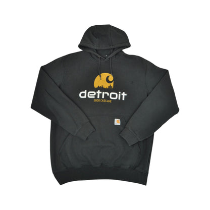 Vintage Detroit Carhartt Sweatshirt Hoodie Black Medium