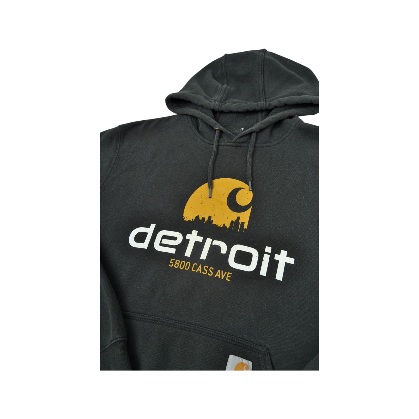 Vintage Detroit Carhartt Sweatshirt Hoodie Black Medium