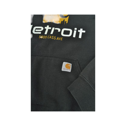 Vintage Detroit Carhartt Sweatshirt Hoodie Black Medium