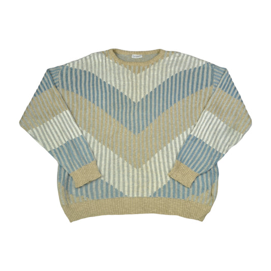 Vintage Crew Neck Knitwear Sweater Retro Pattern Multi Large