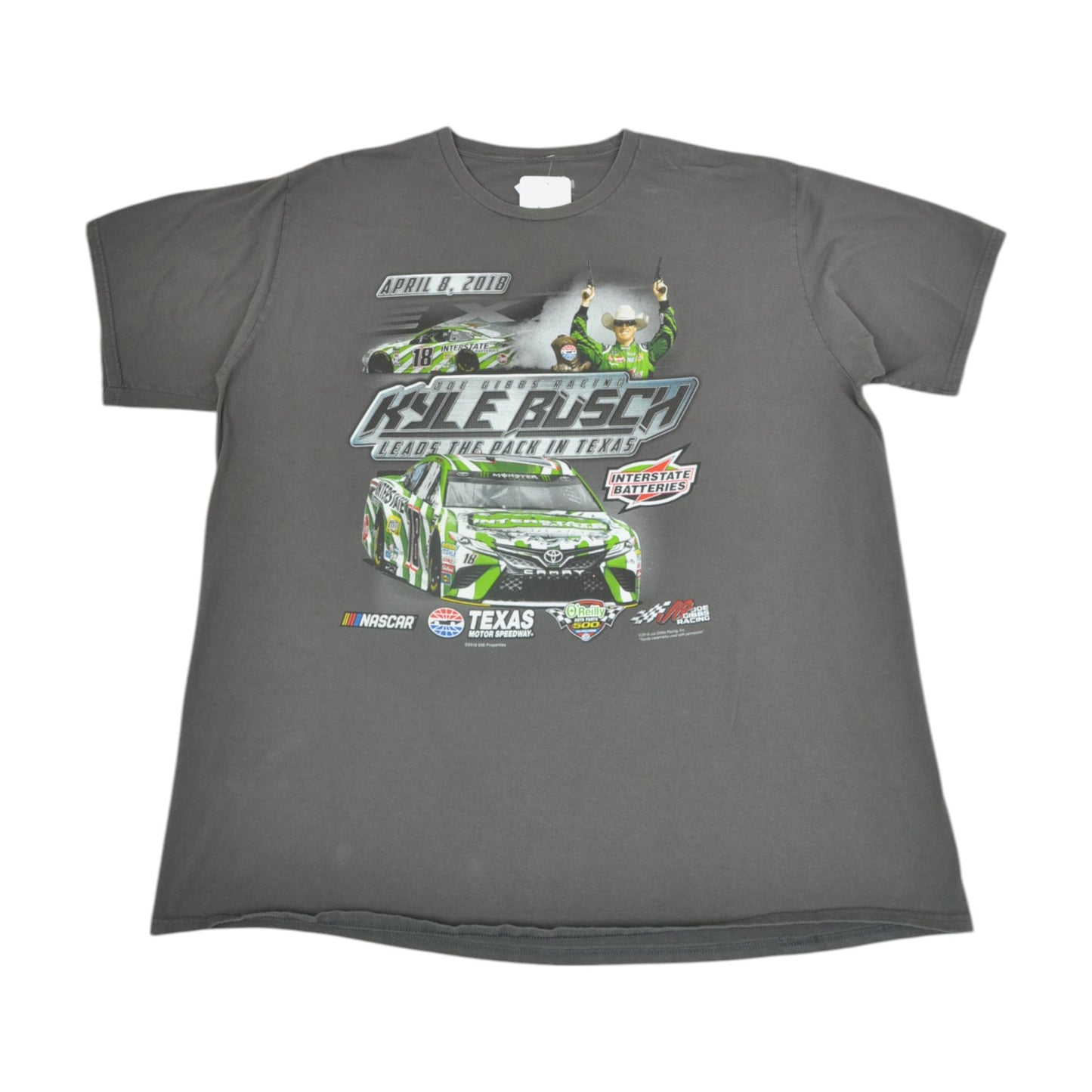 Vintage Nascar Kyle Busch T-Shirt Grey XXXL