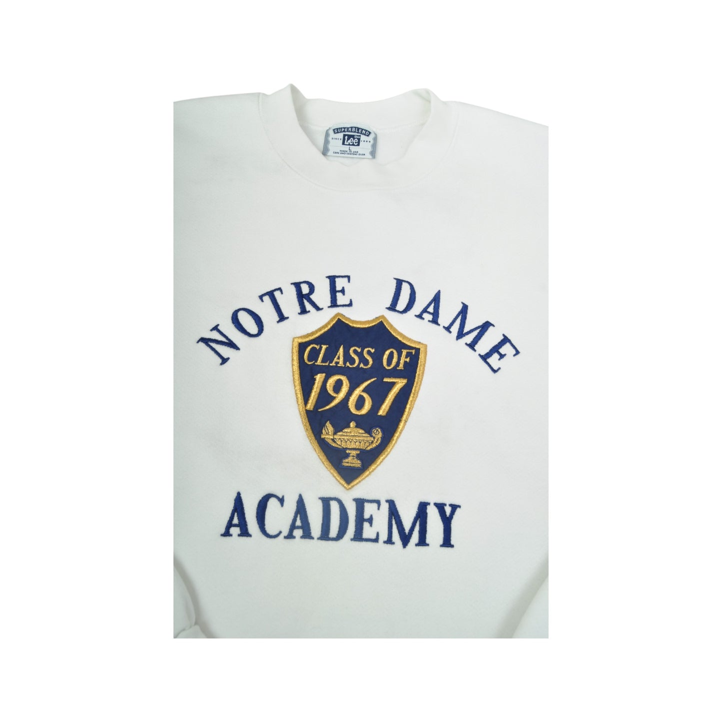 Vintage Notre Dame Class Of 1967 Sweatshirt White Large