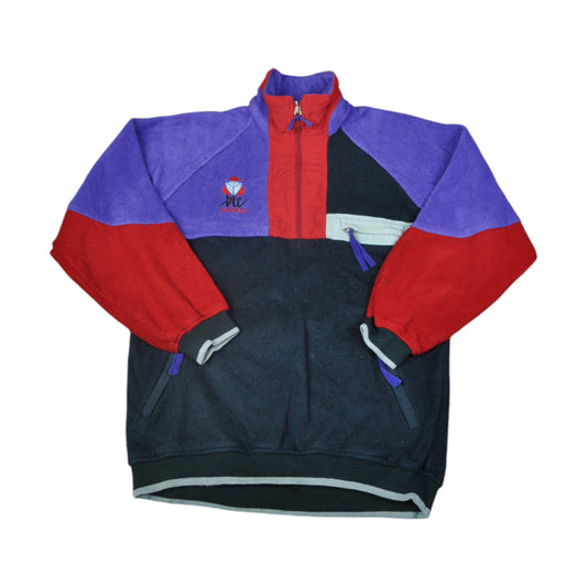 Vintage Adidas BTC Adi-tex Fleece 1/4 Zip Block Colour Multi Small