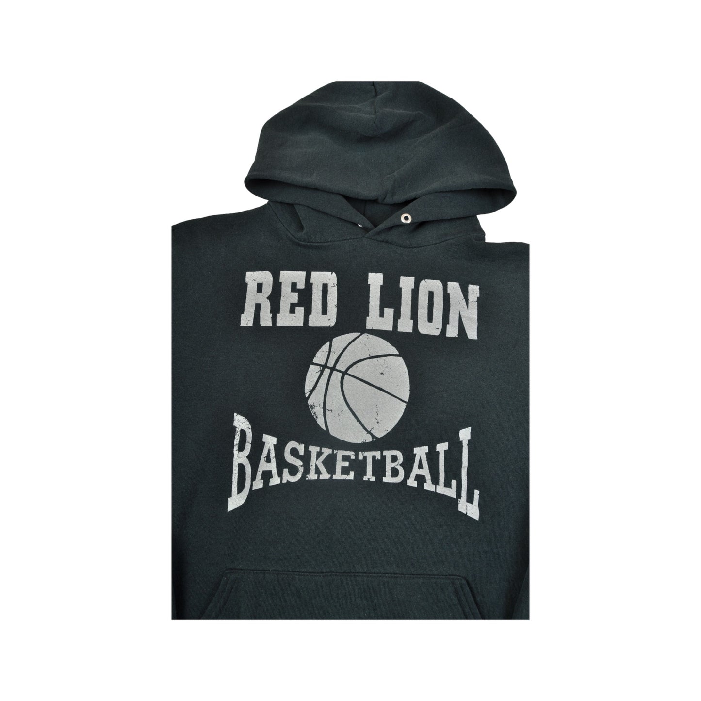 Vintage Red Lion Basketball Hoodie Sweatshirt Black Large