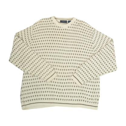 Vintage Knitwear Sweater Retro Pattern Beige XL