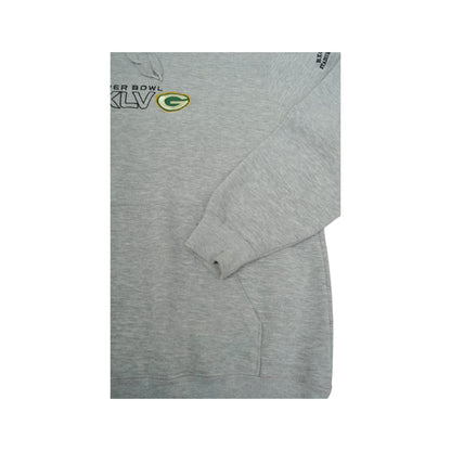 Vintage NFL Super Bowl XLV Steelers Green Bay Packers Sweatshirt Hoodie Grey Large