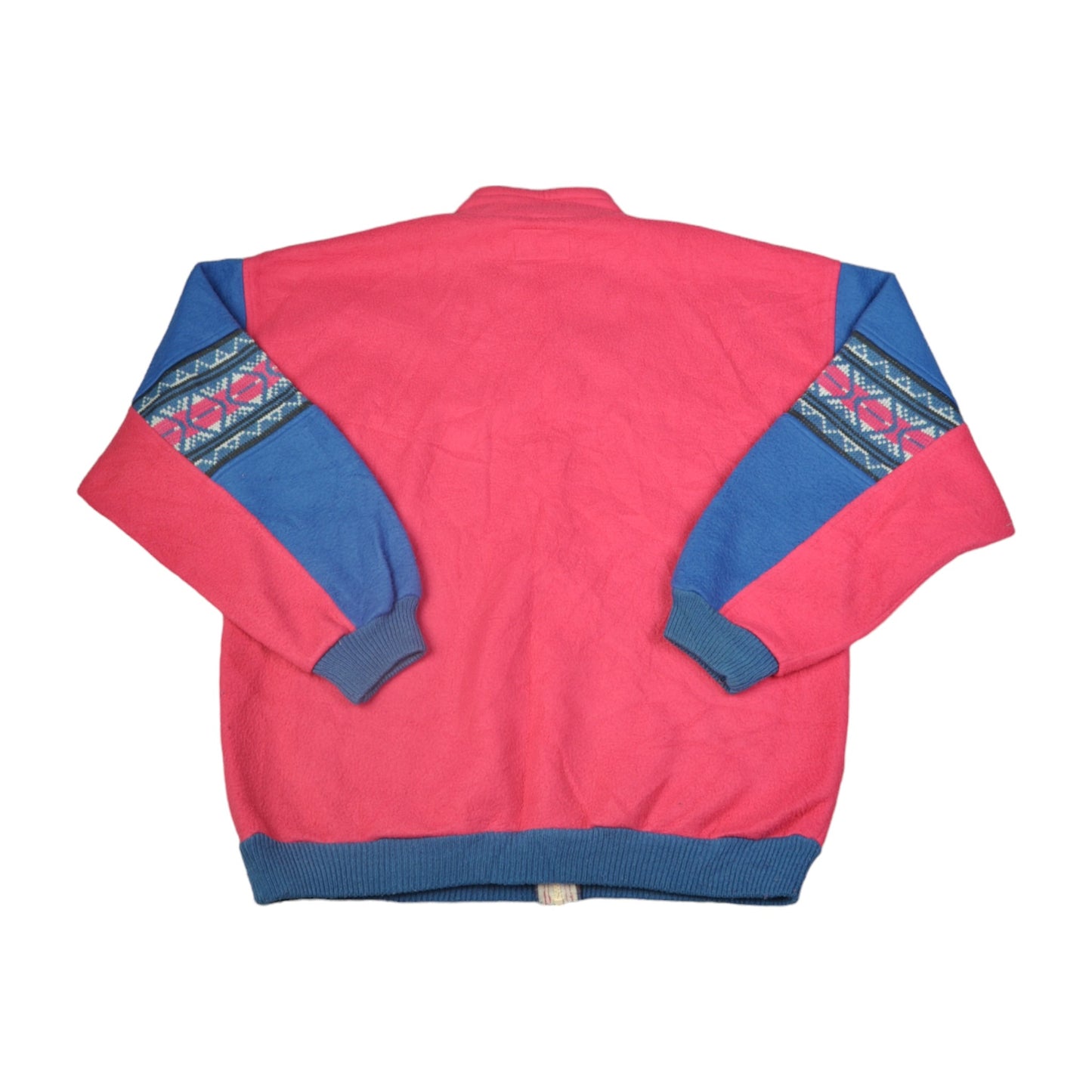 Vintage Fleece Jacket Block Colour Pink Ladies Large