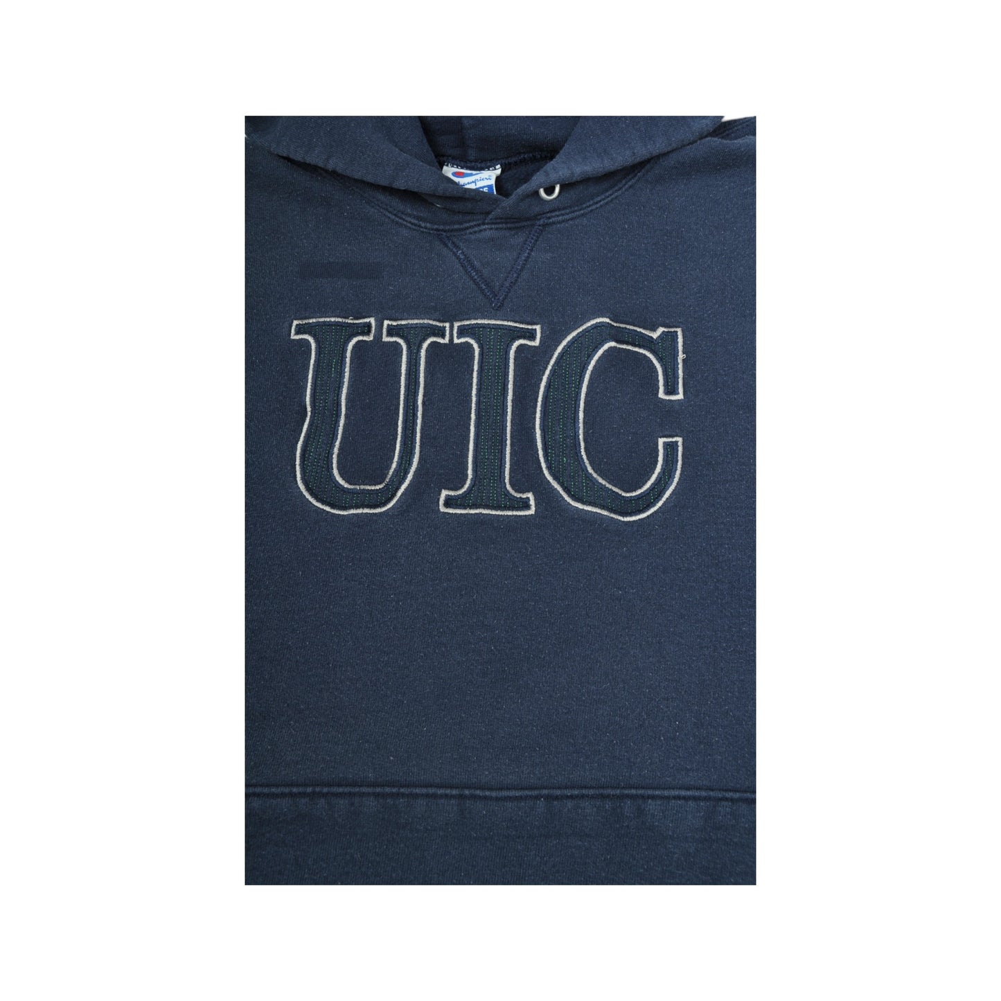 Vintage Champion UIC University Of Illinois at Chicago Sweatshirt Hoodie Navy Large