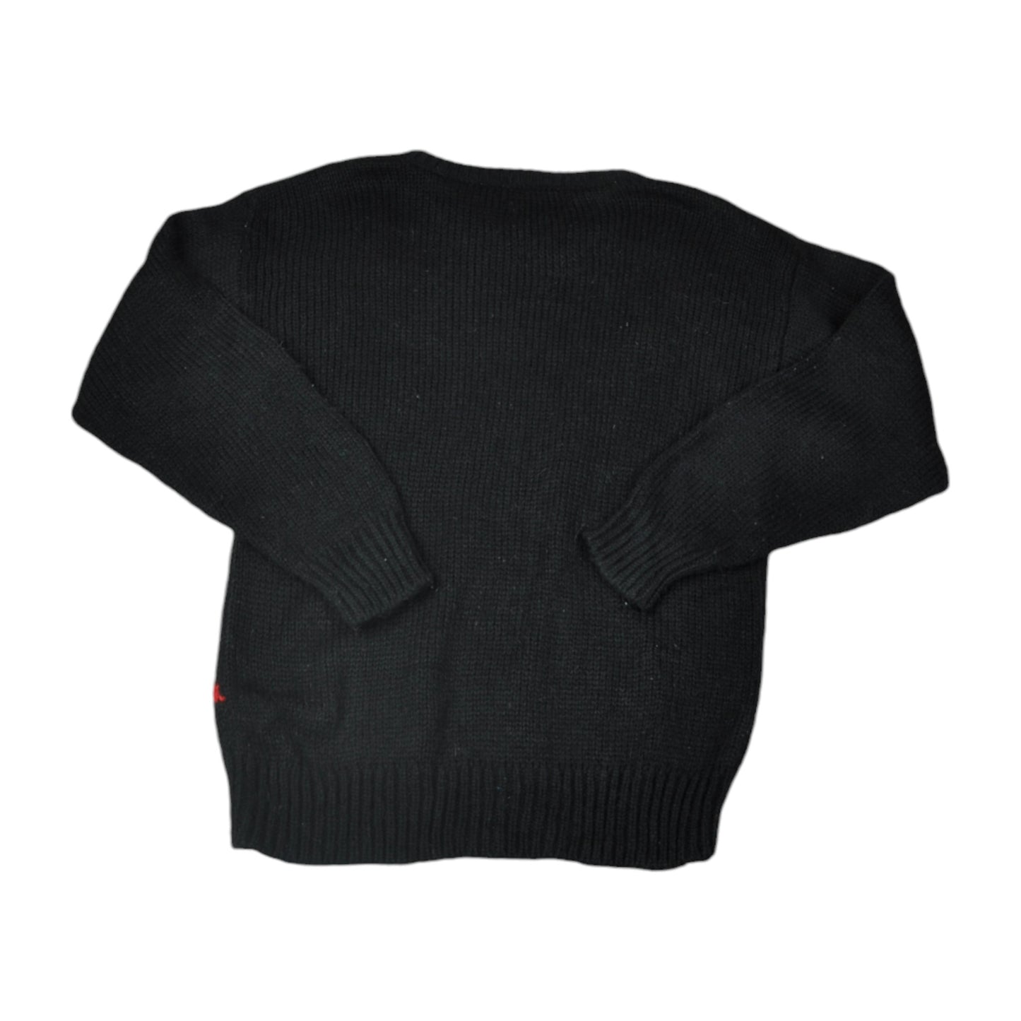 Vintage Knitwear Sweater Retro Pattern Black Ladies Small