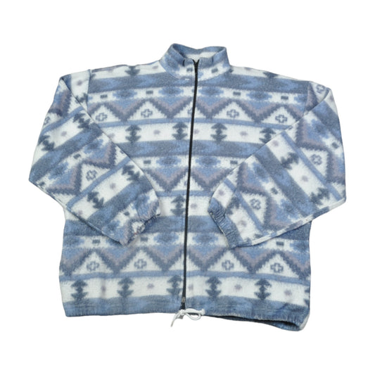 Vintage Fleece Jacket  Aztec Pattern Blue XL