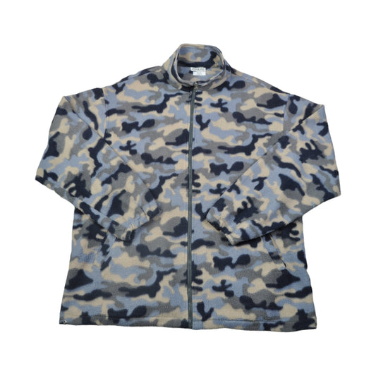 Vintage Fleecejacke Camo Retro Blau XXL