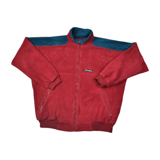 Vintage Berghaus Polartec Fleece Jacket Block Colour Red Large