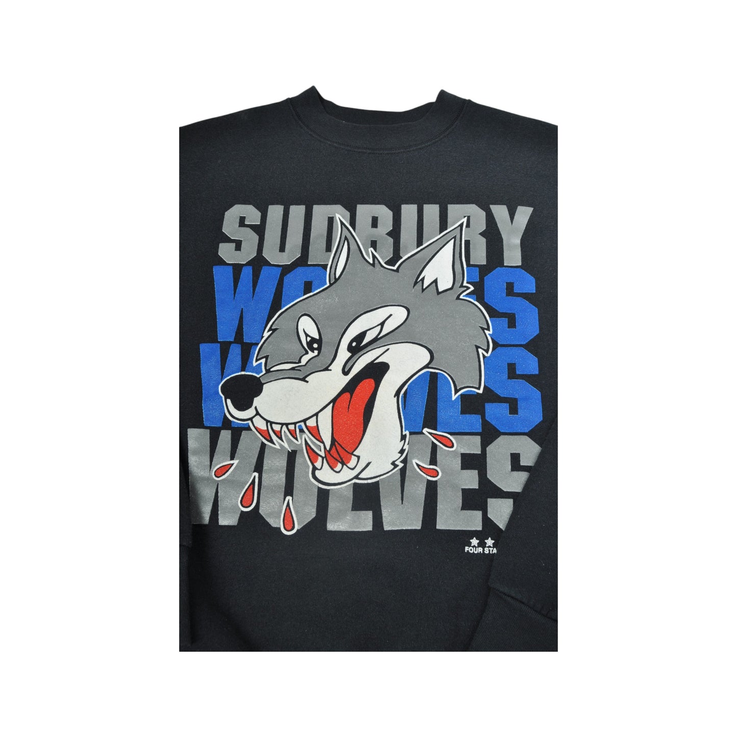 Vintage Sudbury Wolves Ice Hockey Sweatshirt Black Large