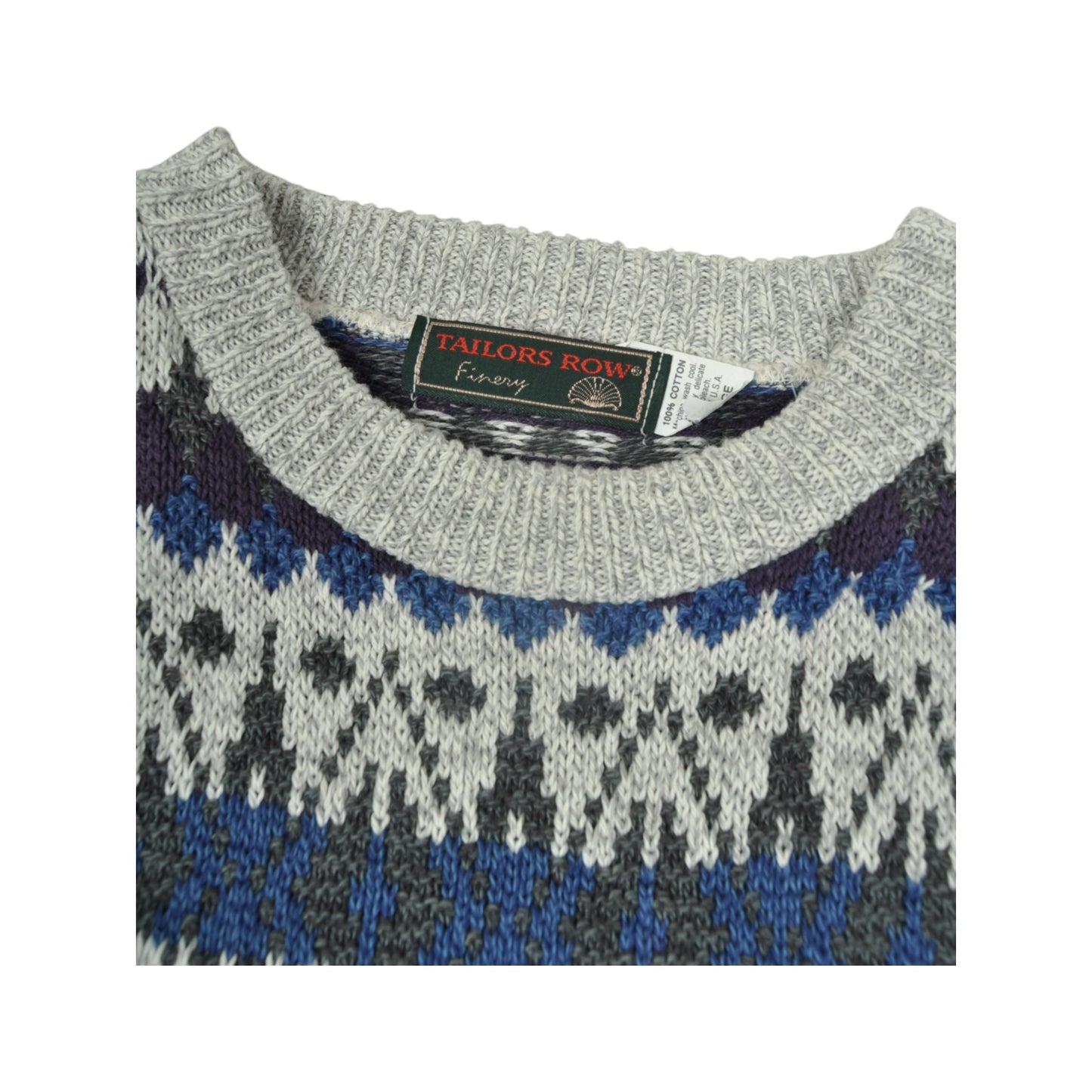 Vintage Knitwear Sweatshirt Retro Pattern Multi Large