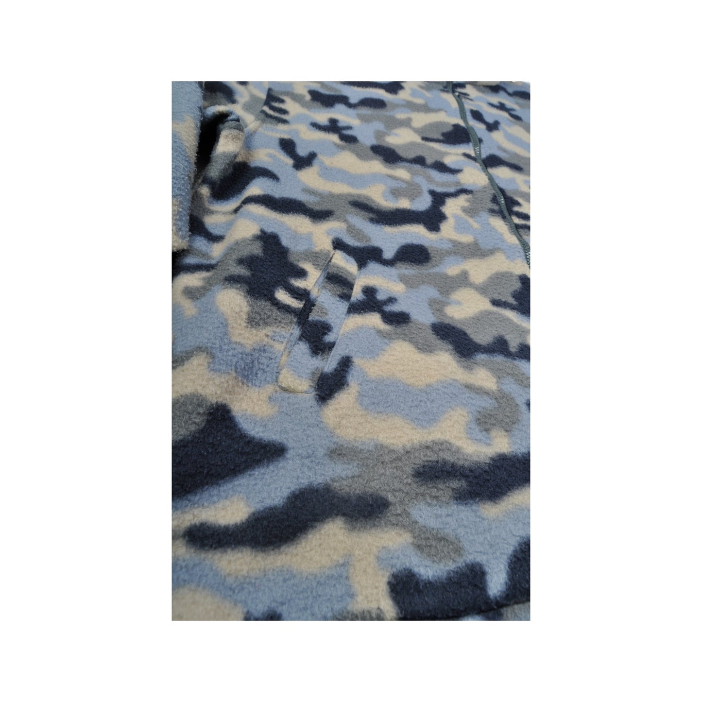 Vintage Fleece Jacket Camo Retro Blue XXL