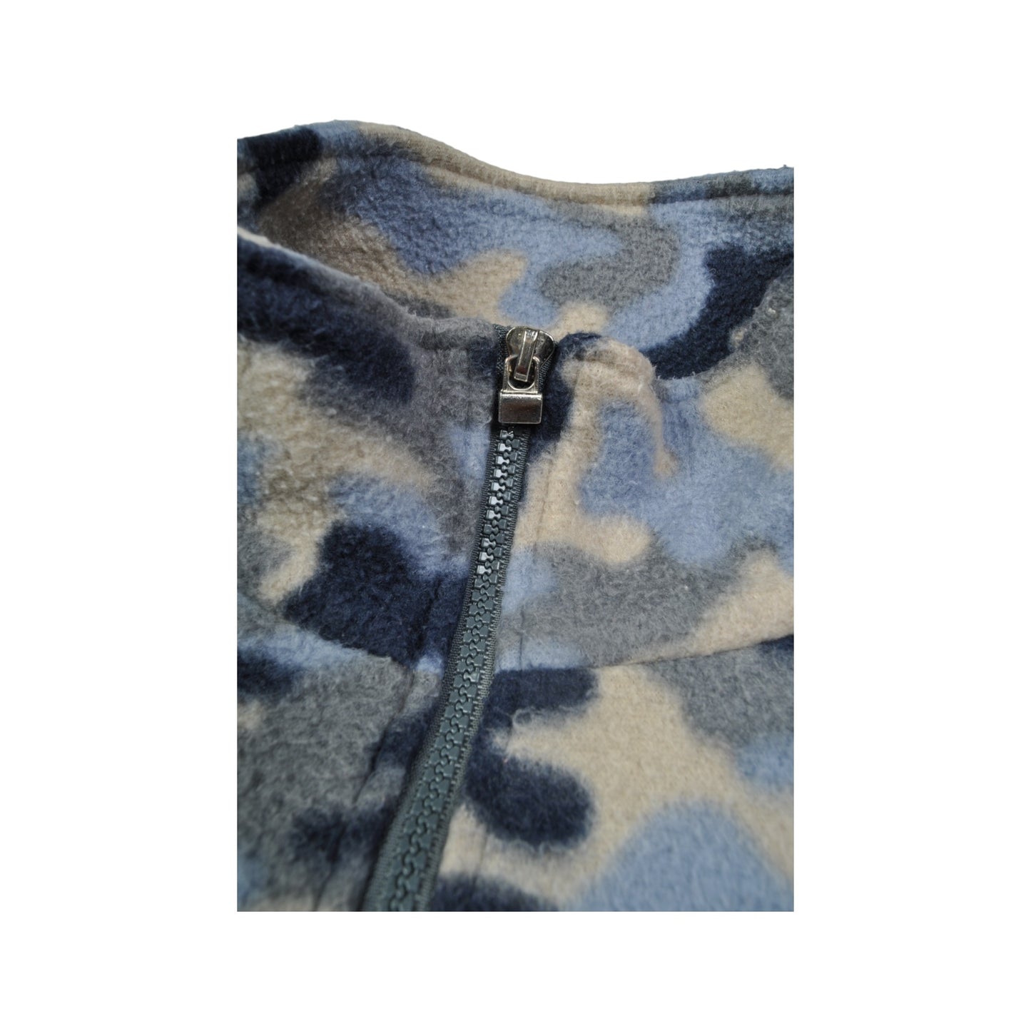 Vintage Fleece Jacket Camo Retro Blue XXL