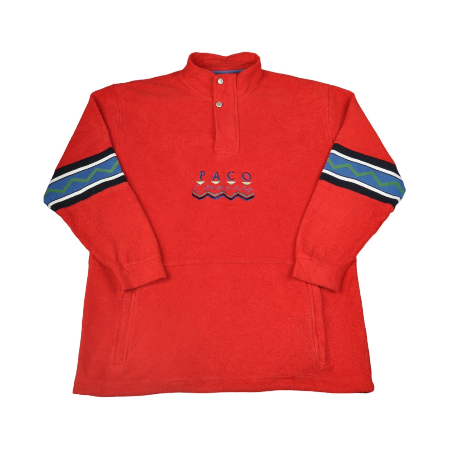 Vintage Fleece 1/4 Zip Block Colour Red Medium