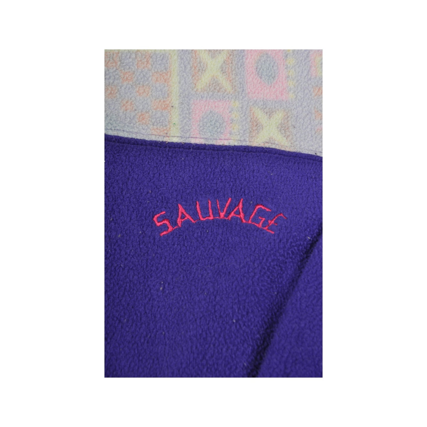 Vintage Sauvage Fleece 1/4 Zip Retro Pattern Multi Large