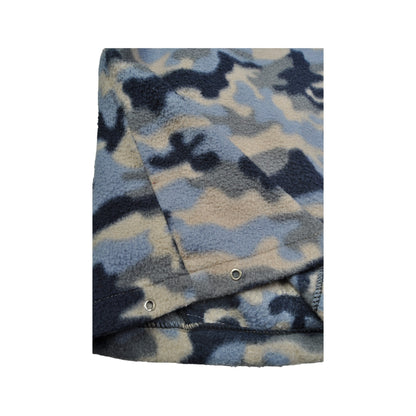 Vintage Fleece Jacket Camo Retro Blue XXL