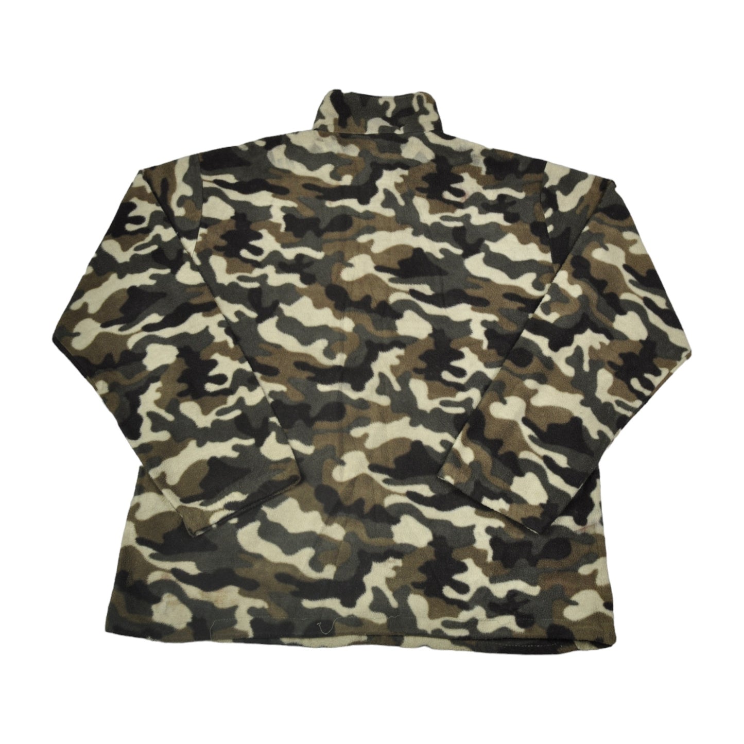 Vintage Fleece 1/4 Zip Camouflage Pattern Green XL