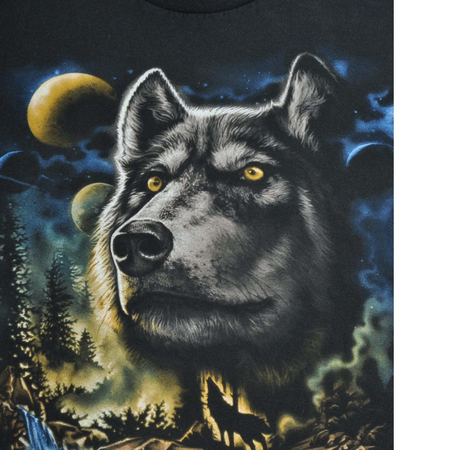 Vintage Wolf T-Shirt Black Medium