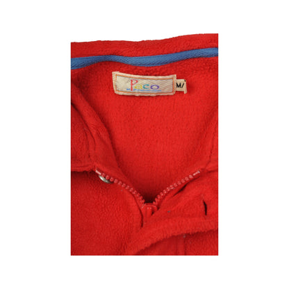 Vintage Fleece 1/4 Zip Block Colour Red Medium