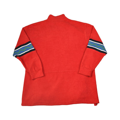 Vintage Fleece 1/4 Zip Block Colour Red Medium