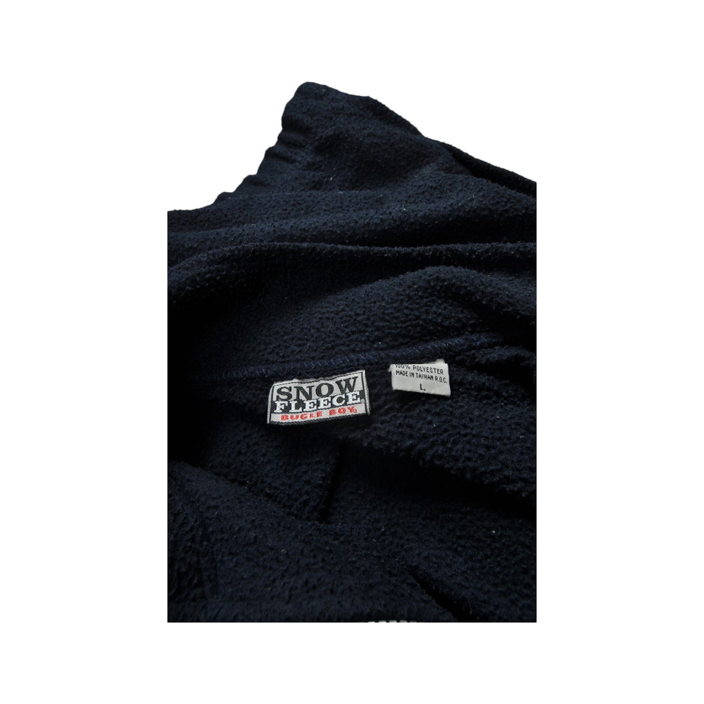 Vintage Fleece 1/4 Zip Retro Pattern Navy Medium