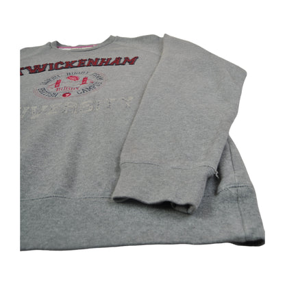 Vintage Twickenham University Sweatshirt Grey Medium