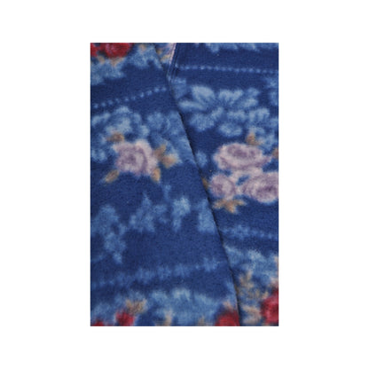 Vintage Fleece 1/4 Zip Floral Pattern Blue Ladies Large