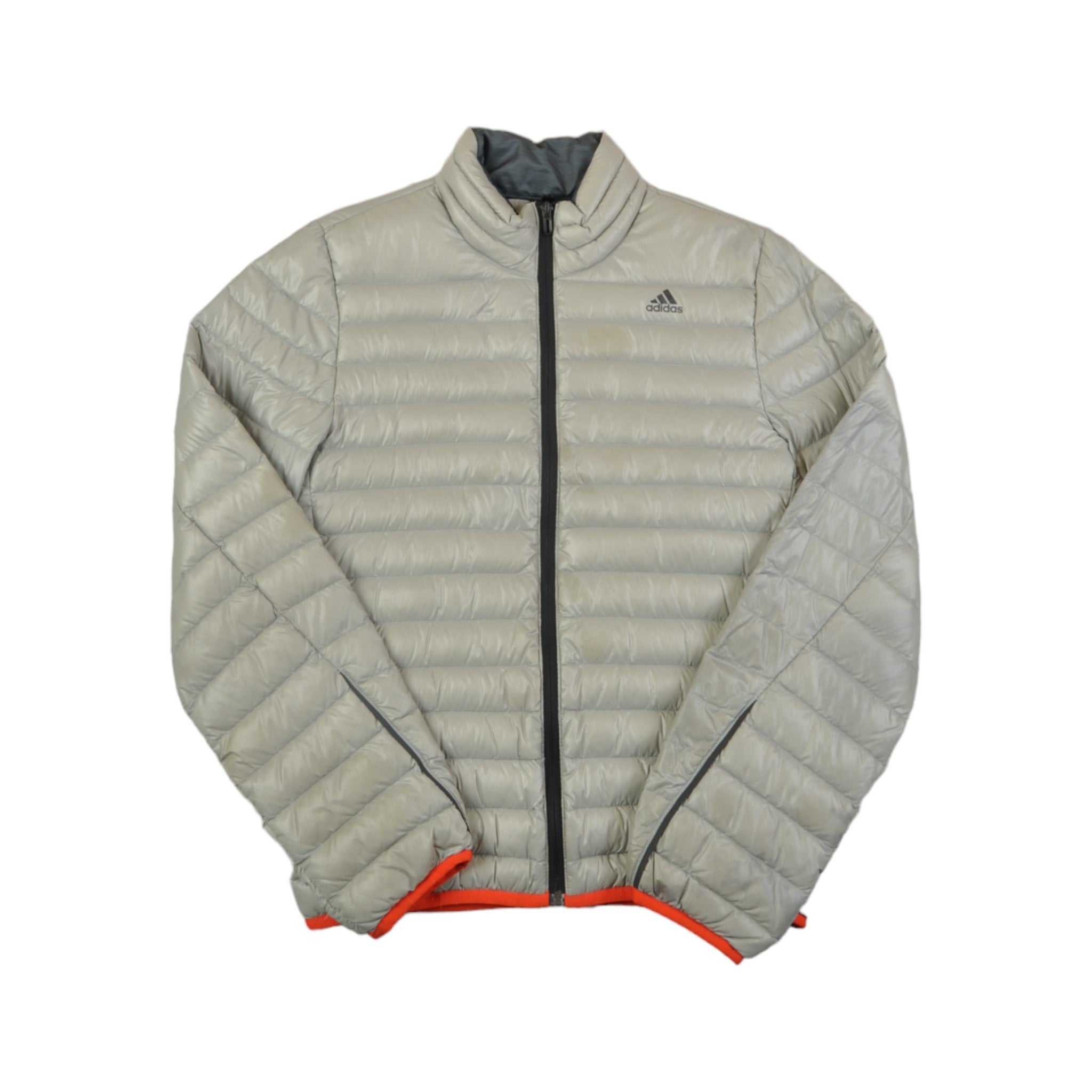 Grey adidas puffer jacket best sale