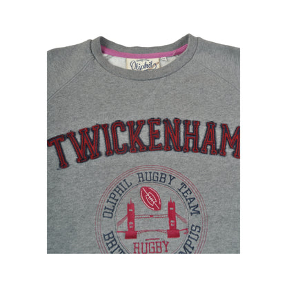 Vintage Twickenham University Sweatshirt Grey Medium