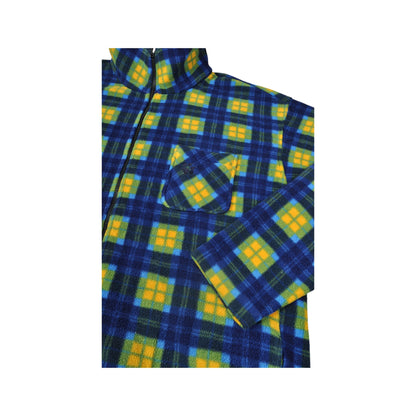 Vintage Jack Wolfskin Fleece Jacket Checked Pattern Multi Large