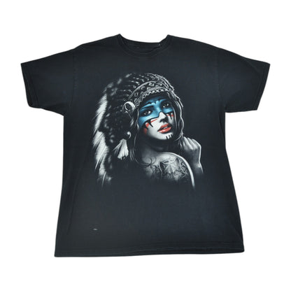 Vintage Tribal Women T-Shirt Black Medium