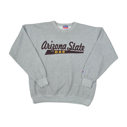 Vintage Champion Arizona State Dad Varsity Sweatshirt Grey Medium