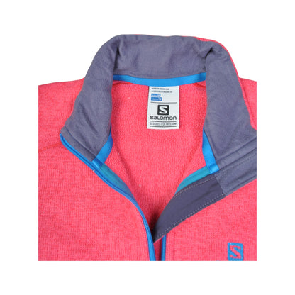 Vintage Salomon Fleece Jacket Block Colour Pink Ladies Small