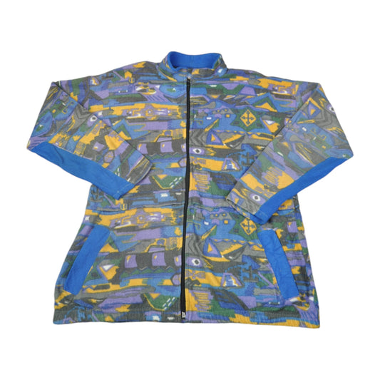 Vintage Jacket Fleece Retro Pattern Multi Small